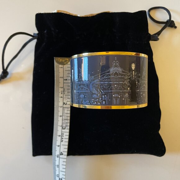 Authentic Megan Hess Enamel Bracelet Bangle 18k Gold Plated - Picture 10 of 10